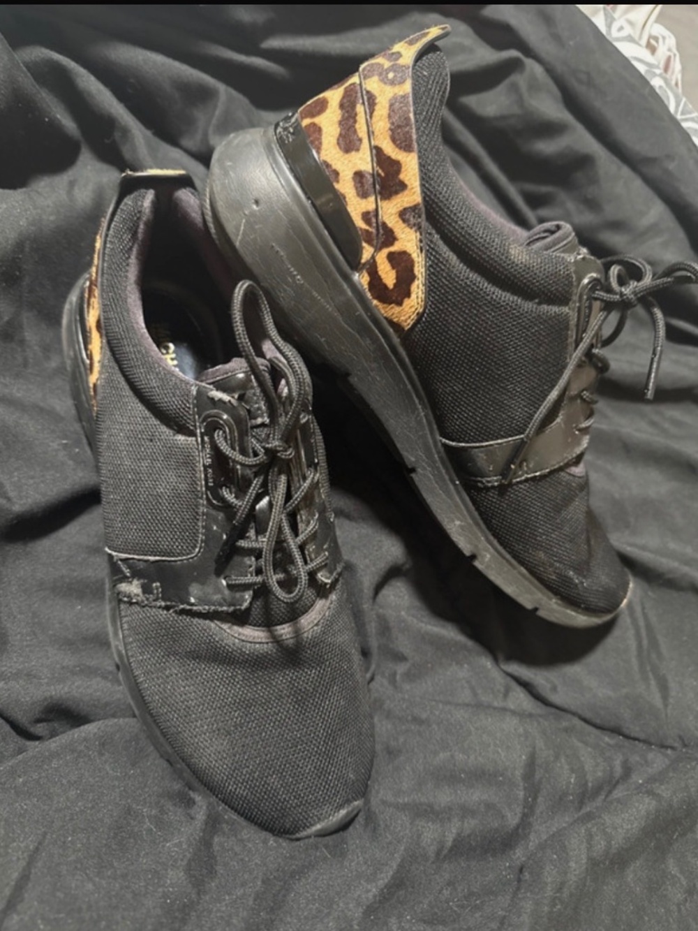 Size 9 Mk black and cheetah shoes